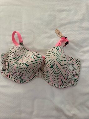 Victoria's Secret Pink and Green Palm Print T-Shirt Bra